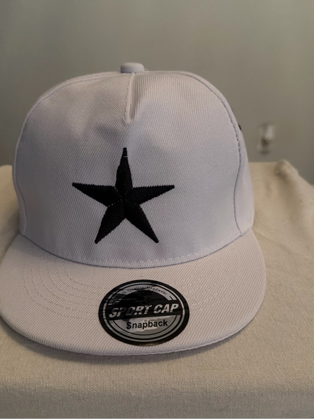 White Kids Snapback Hat with Blue Stars